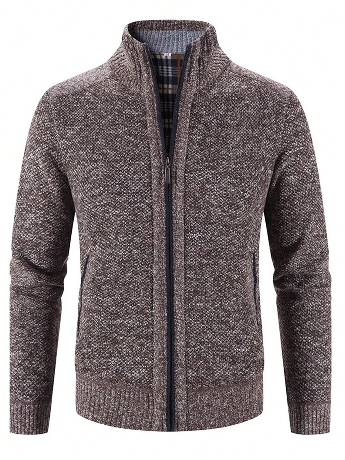 Men Zip Up Thermal Cardigan