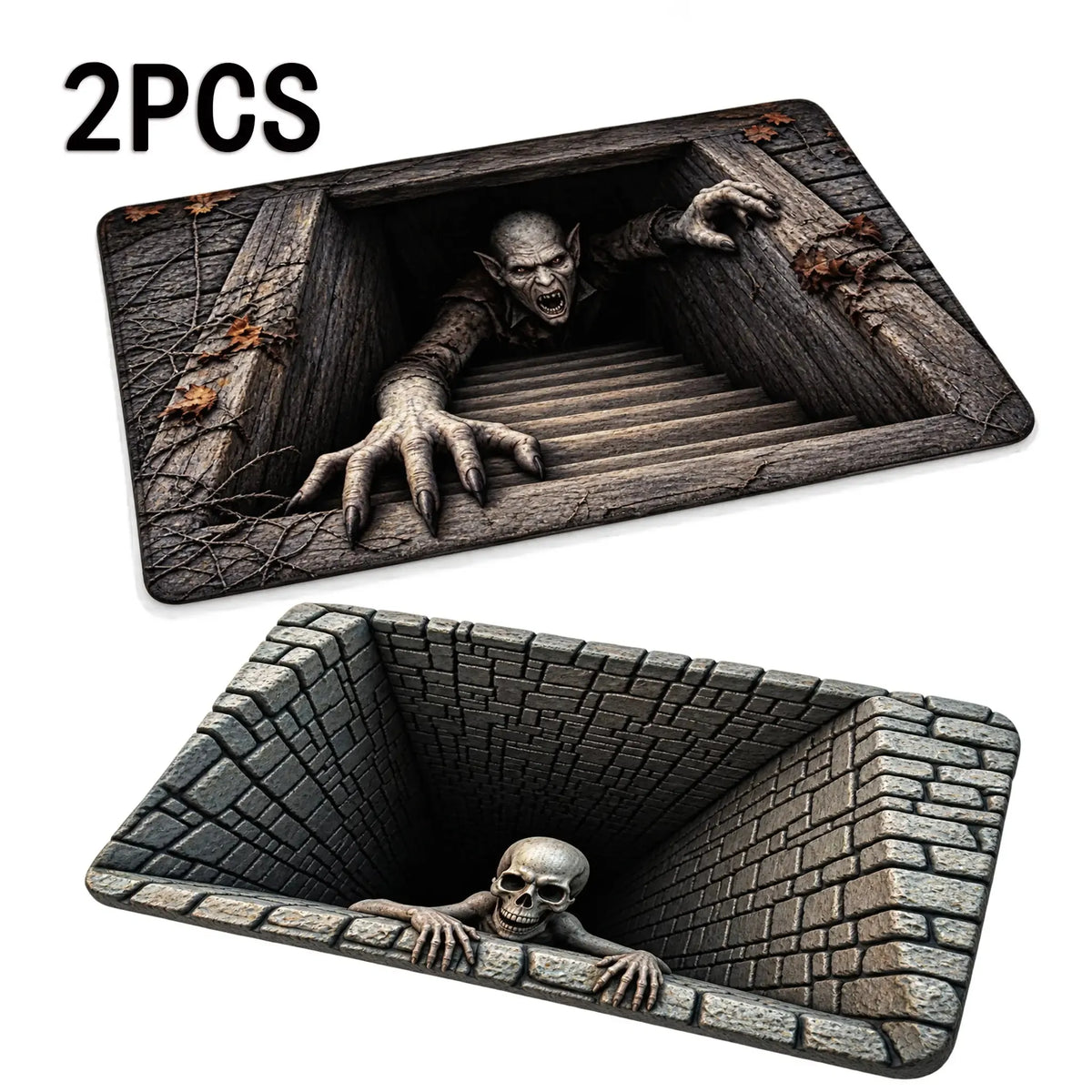 ๐ 50% OFF | Halloween 3D Horror Door Mat โ Spooky Skull & Monster Rug for Porch, Entryway & Haunted House Decor
