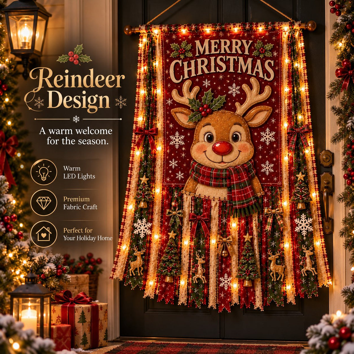 πβ¨ Christmas Glow Door Banner β Light-Up Holiday Welcome Decor for a Festive Entrance