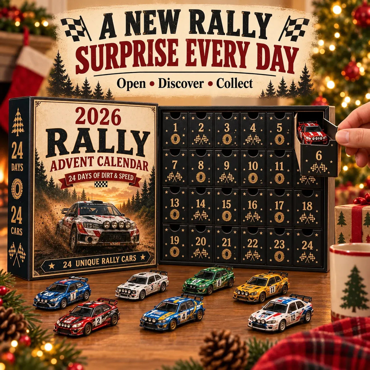 ποΈ Rallye-Adventskalender 2026 β 24 Tage voller Tempo & Action, 24 Rallyeautos zum Sammeln
