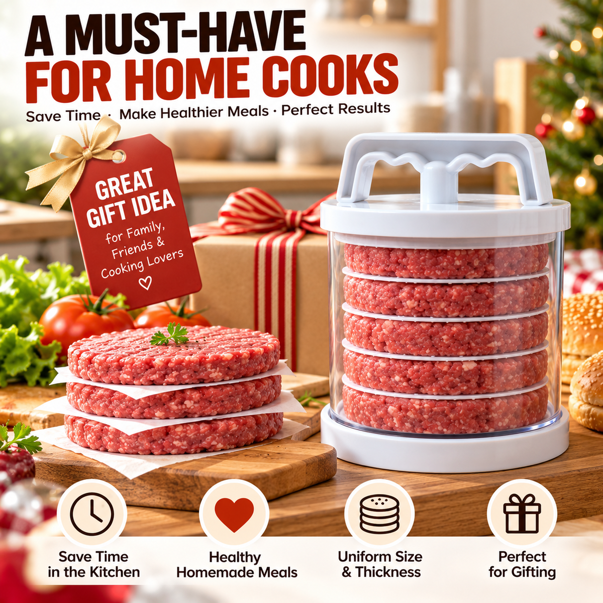Stacking Burger Press β Shape, Separate & Prep Homemade Patties