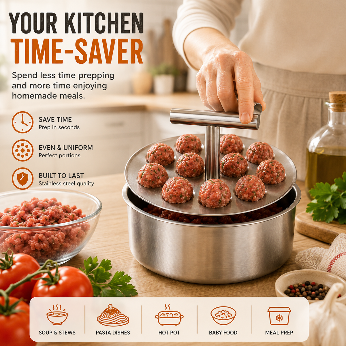 ๐ Stainless Steel Meatball Maker Spoon โ Make Perfect Homemade Meatballs Faster