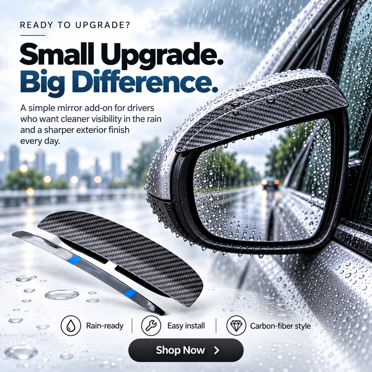 🚗 RainShield Pro™ Car Mirror Rain Visor(2pcs)