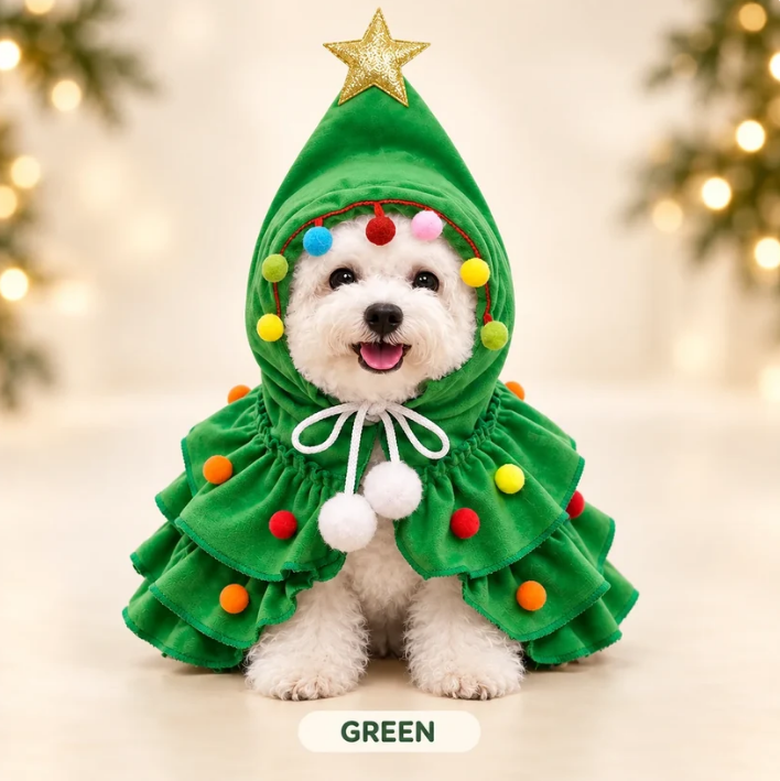 🎄 PawTree™ Christmas Dog Costume – Cozy Holiday Outfit for Festive Photos & Parties
