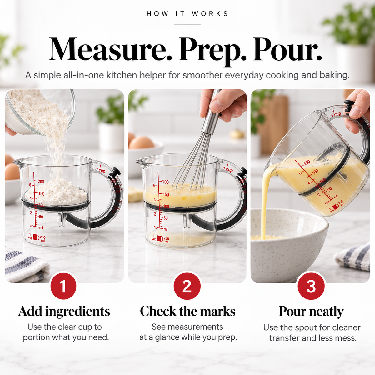 š„ MeasureMate⢠4-in-1 Adjustable Measuring Cup ā One Cup for Every Recipe