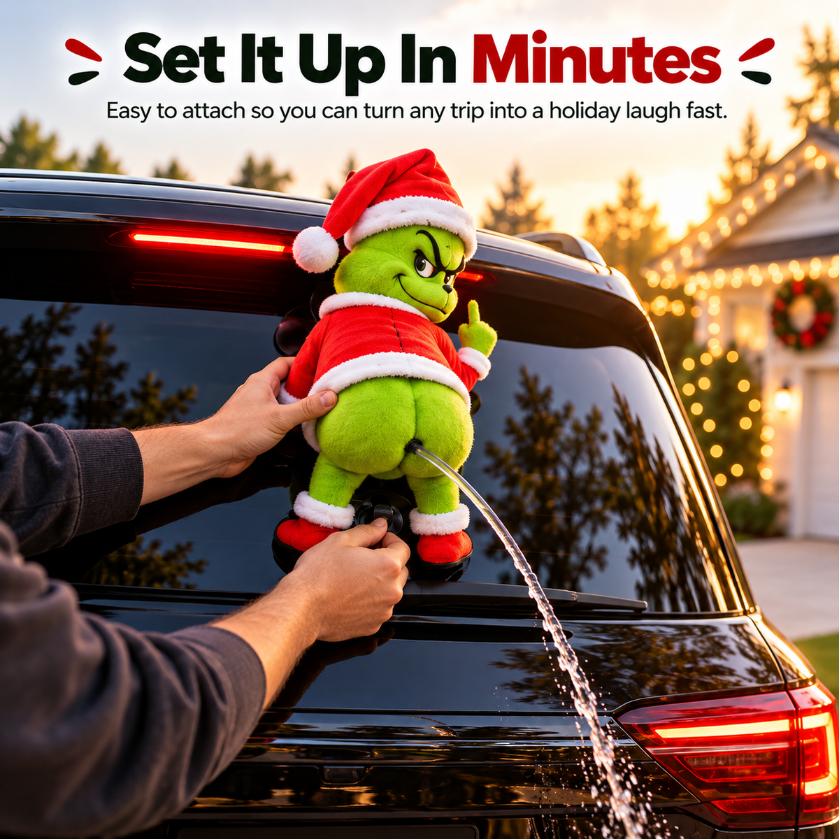 🎄 Funny Christmas Car Wiper Decoration – Holiday Mischief Ornament 🚗🎅
