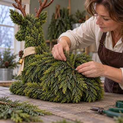 Evergreen Reindeer Christmas Decoration