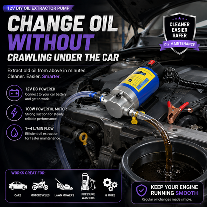 12V Electric Oil Extractor Pump – Portable DIY Oil Change Kit