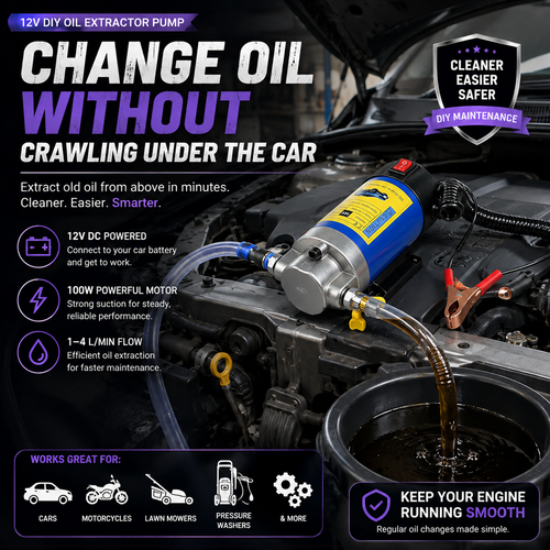 12V Electric Oil Extractor Pump – Portable DIY Oil Change Kit