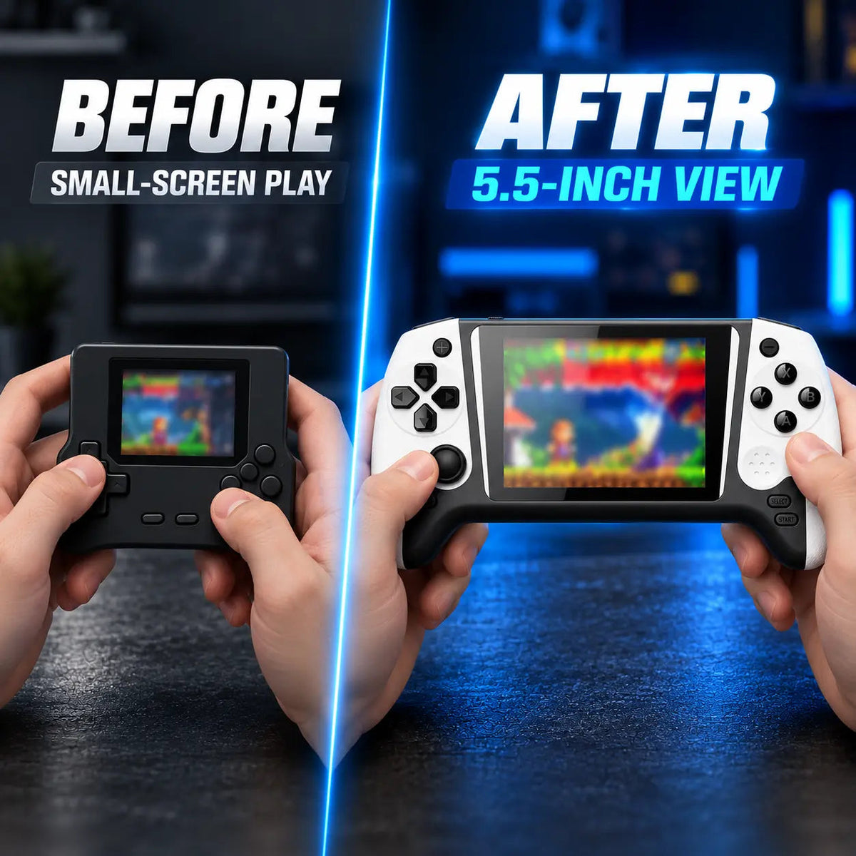 5.5-inch handheld console display comparison