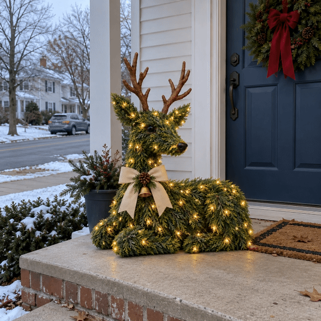Evergreen Reindeer Christmas Decoration