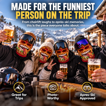 🍔 Burger Monster Knit Ski Mask – Funny Food Balaclava