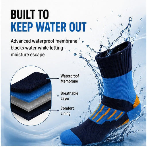 💧RANDY SUN Ultimate Waterproof Hiking Socks – Dry, Breathable & Durable for Any Adventure