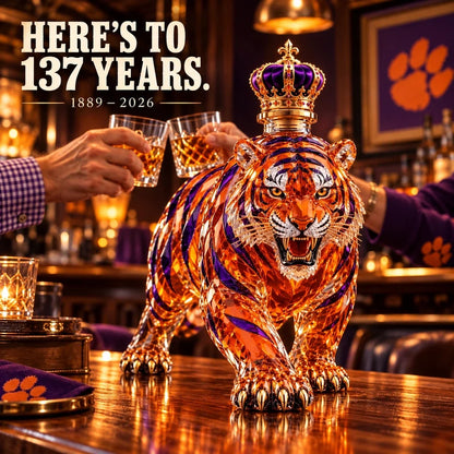 🐅 137th Anniversary Tiger Whiskey Decanter — Bold Bar Decor & Collector Gift