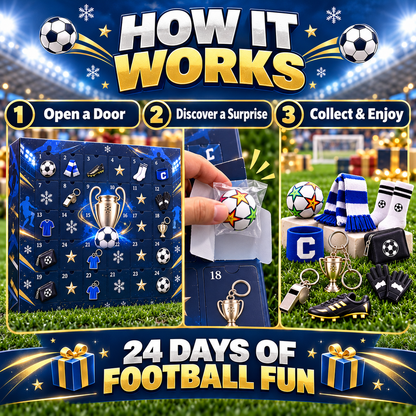 🏆 GoalRush™ Football Advent Calendar – Christmas Soccer Countdown Gift Box for Fans