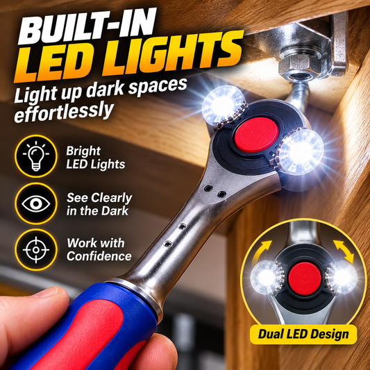 🔧🔥 TurboGrip Pro™ – 360° Rotating Universal Ratchet Wrench | One Tool for Every Job! ⚡🛠️