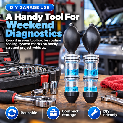 Combustion Leak Tester for Cars, Engine Block Tester for Cooling System, Head Gasket Leak Detection Tool with Hand Pump, Quick Visual Check Kit for Automotive Diagnostics