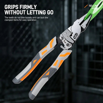 55-Steel Self-Locking Anti-Skid Ratchet Pliers with Lock Mechanism