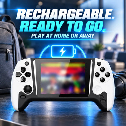 Rechargeable retro handheld game console for travel