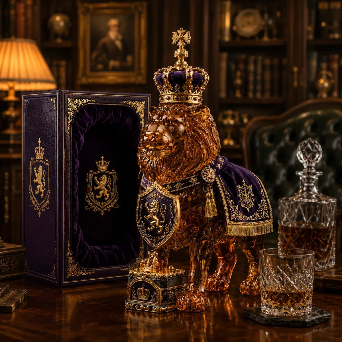 Crown 87th Anniversary Royal Lion Whiskey Bottle