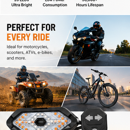 🚴 RideGlow™ Smart Rear Bike Light – Wireless Remote Control LED Cycling Safety Lamp