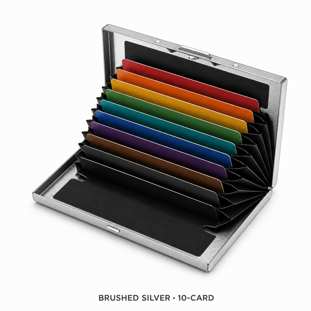 RFID-Blocking Stainless Steel Card Wallet – 6/10-Card Slim Organizer