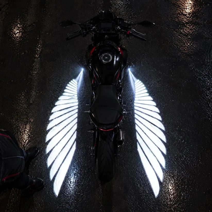 Motorcycle angel wing projector color options