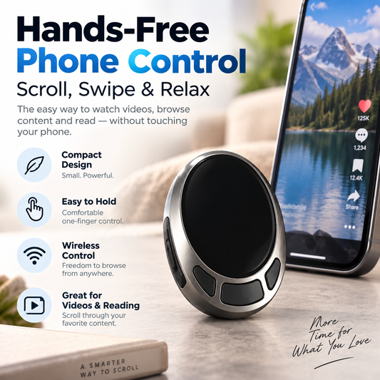Bluetooth Phone Remote Control – Wireless Scrolling & Camera Shutter Remote for TikTok, Videos, Selfies and Photos, Pocket-Size Phone Controller
