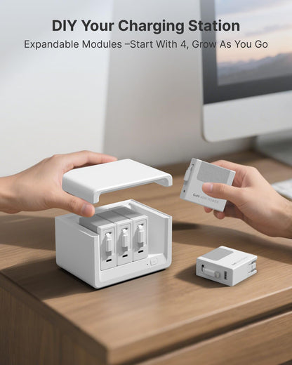 12-in-1 Desktop Charging Station, 160W USB Retractable GaN Charger