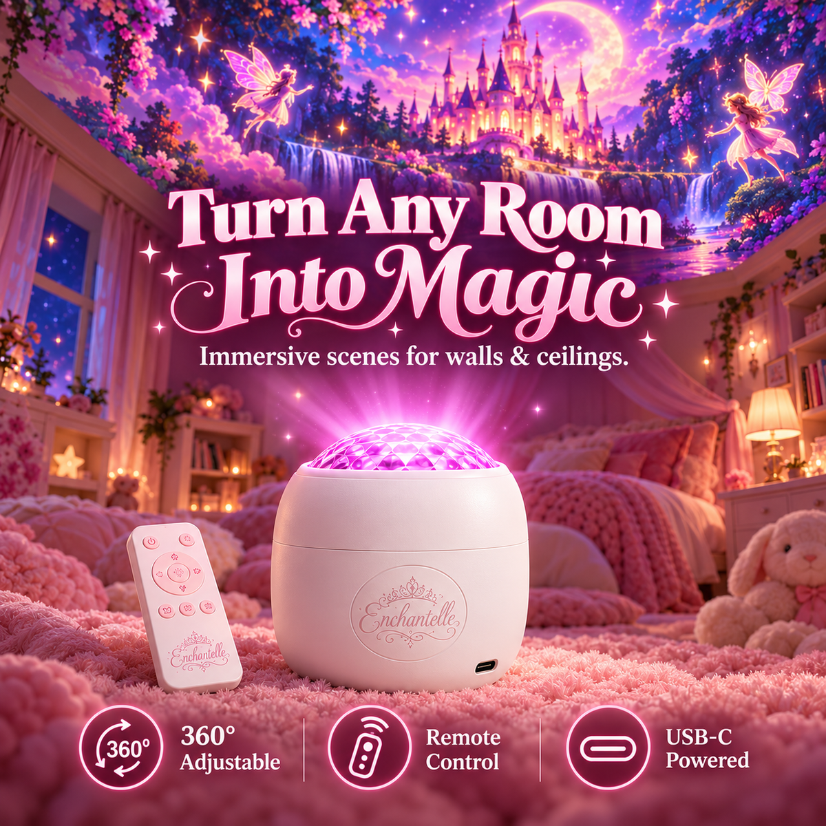 Magical room projector with fantasy scene films - product image 4