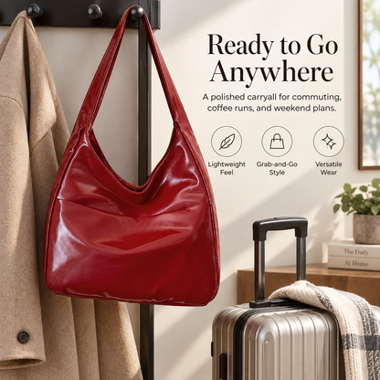 Women’s Soft Vegan Leather Hobo Bag, Lightweight Slouchy Shoulder Handbag, Large Casual Tote Purse for Everyday Work, Shopping & Travel
