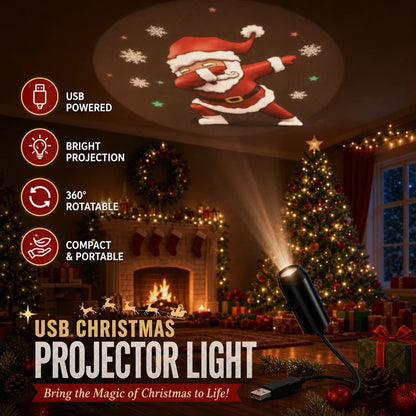 🔥Last Day 50% OFF-Plug-&-Play HD Christmas Projector – 6 or 10 Festive Scenes