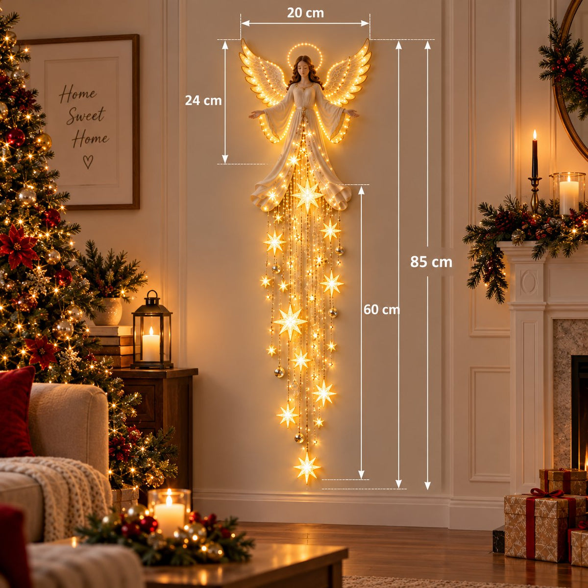👼 HeavenGlow™ Angel Starfall Wall Light – Magical Christmas Blessing Decor