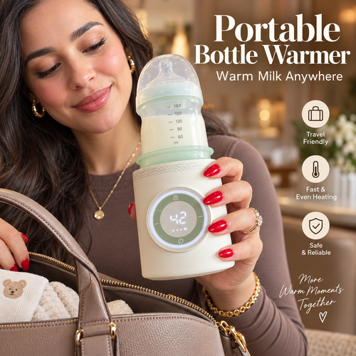 🍼 WarmNest™ Portable Bottle Warmer – Fast & Even Heating for Milk Anywhere