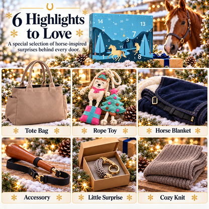 🐎 50% OFF |24-Day Equestrian Advent Calendar – Christmas Surprise Gift Box for Horse Lovers