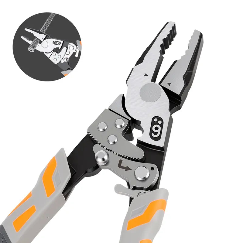 55-Steel Self-Locking Anti-Skid Ratchet Pliers with Lock Mechanism