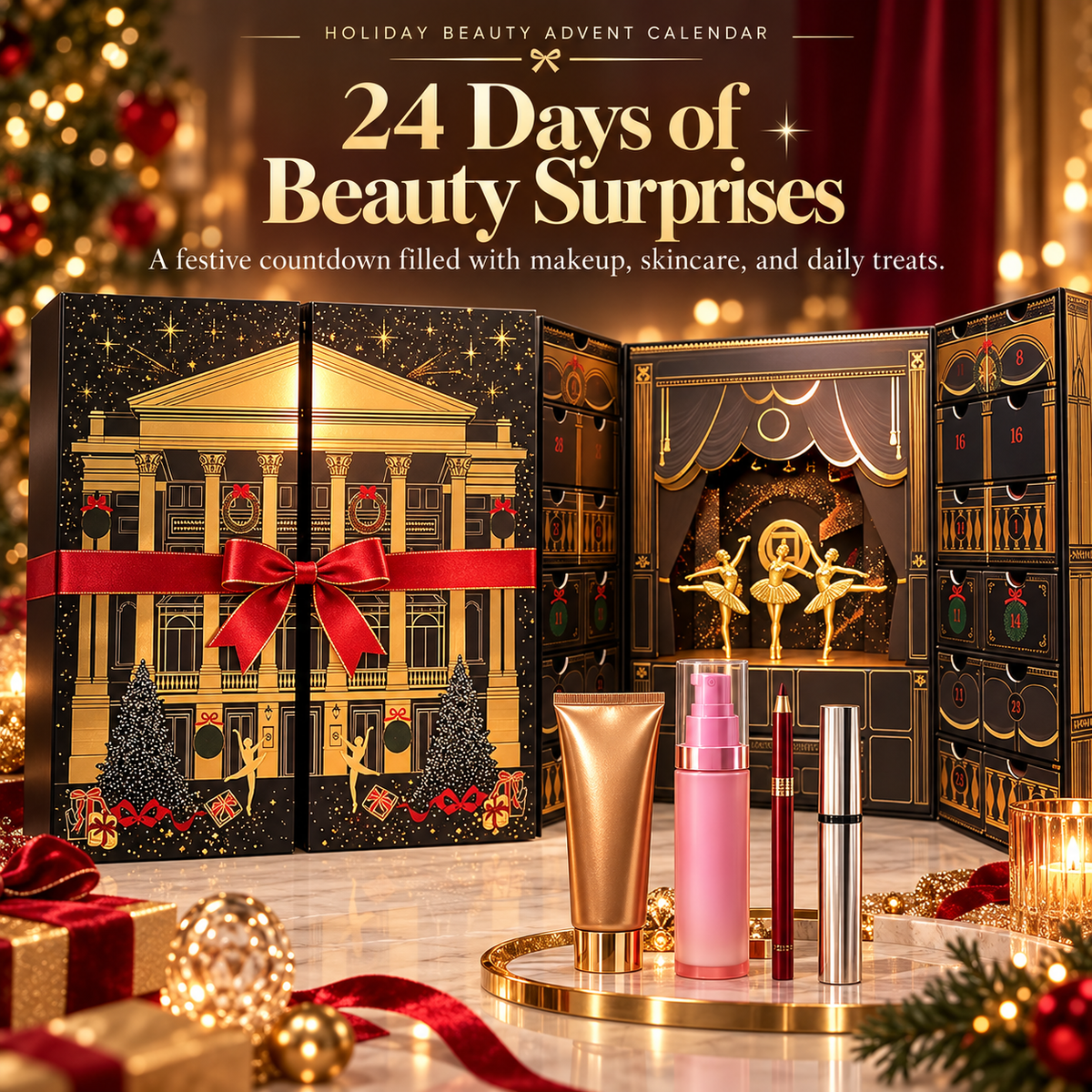 🩰 Balletique™ 24-Day Advent Calendar – Luxury Ballerina Countdown Gift Box