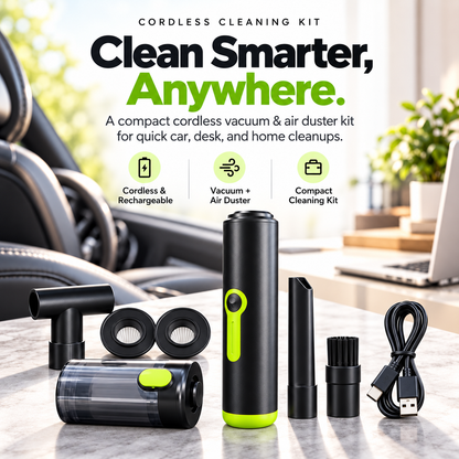 💨AirVac Pro™ Cordless Vacuum & Air Duster – 2-in-1 Detail Cleaning Kit