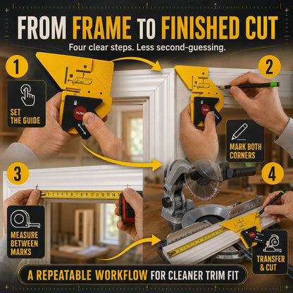 🔥HOT SALE🔥📐 Adjustable 45° Trim Marking & Measuring Tool – Fast Door & Window Casing Layout