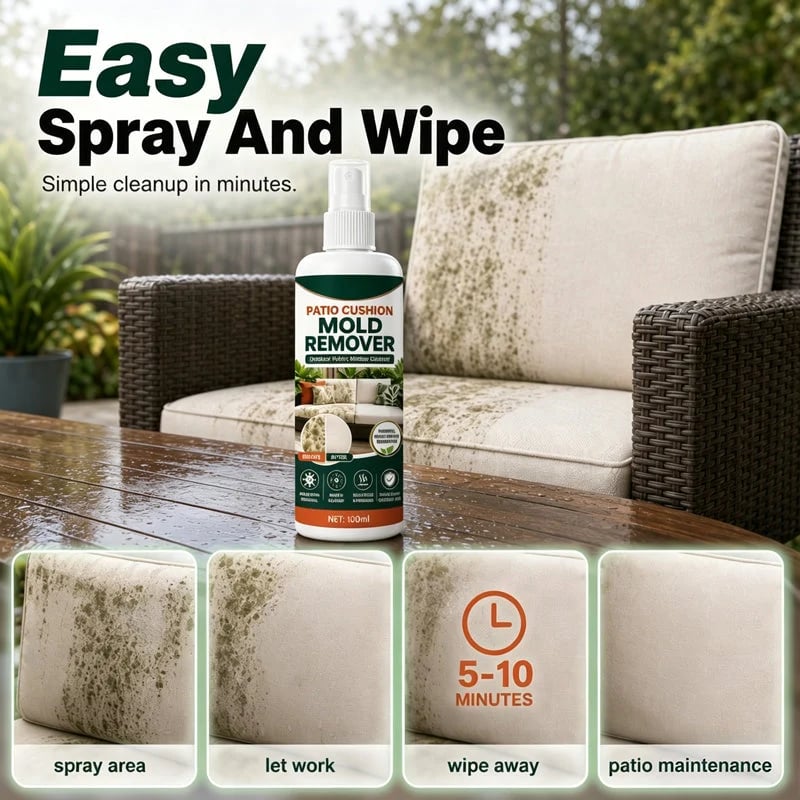 🎉 Patio Cushion Mold & Mildew Remover Spray – Powerful Outdoor Fabric Stain Cleaner