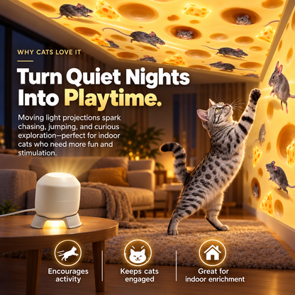 🐭 PawChase™ Rotating Cat Projector Endless Chase. Endless Fun.