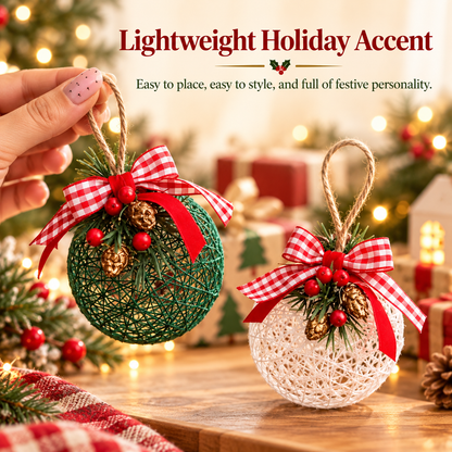 🎄 Festive Woven Christmas Ornaments – Cozy Holiday Charm ✨