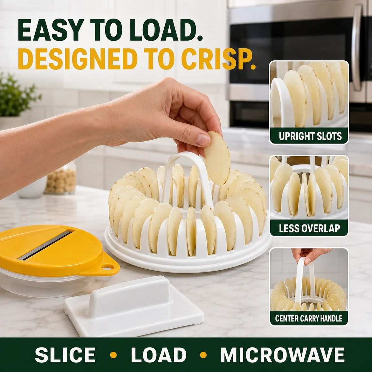 DIY Microwave Potato Chip Maker 🥔 – Easy Slicer & Cooking Bowl Set