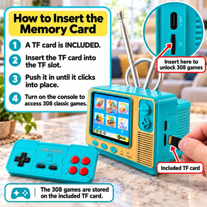 🎮RetroPlay™ GV300 Mini Retro Game Console – 308 Games, 2.8" IPS & Wireless Controller