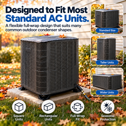 🛡️ AC ShieldPro™ Outdoor Unit Cover Protect Your AC. Keep Airflow Free.