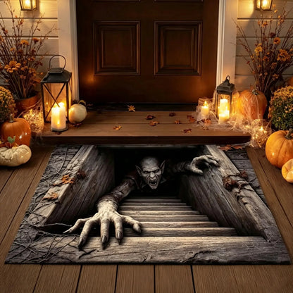 🎃 50% OFF | Halloween 3D Horror Door Mat – Spooky Skull & Monster Rug for Porch, Entryway & Haunted House Decor