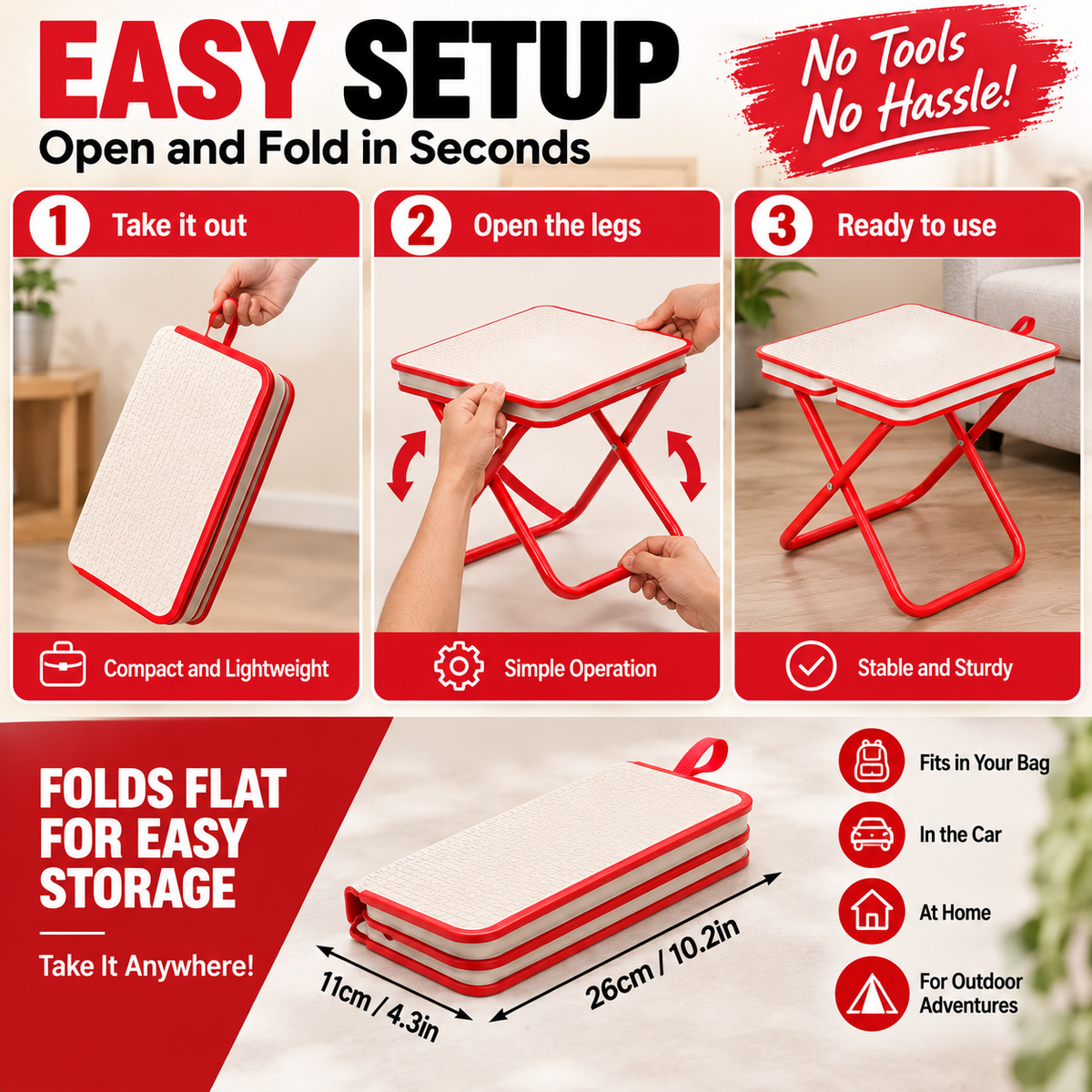 Portable Ultra-Compact Folding Stool