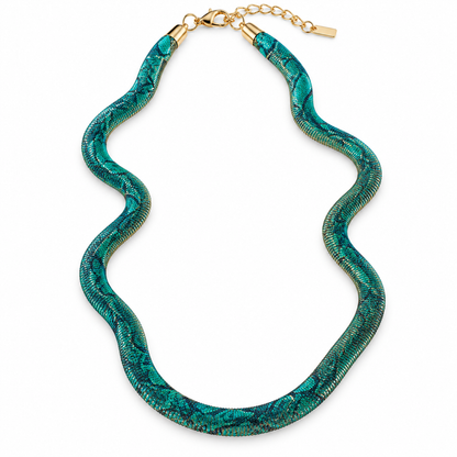 🐍 Crimson Snake-Style Statement Necklace – Bold & Unique Everyday Jewelry