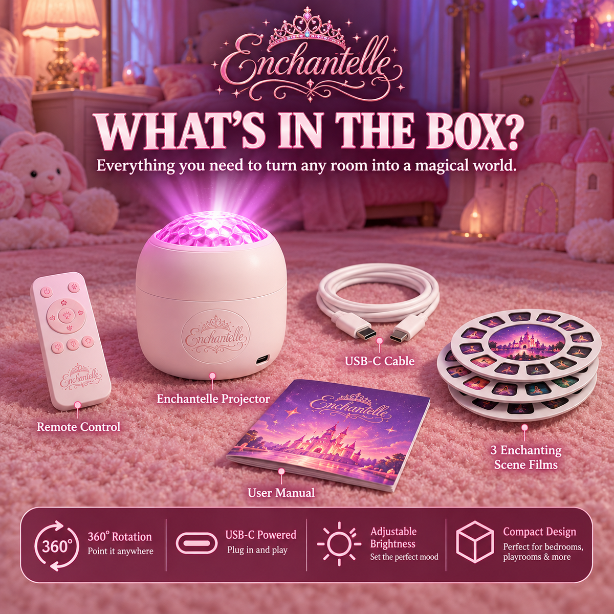 Magical room projector with fantasy scene films - product image 2