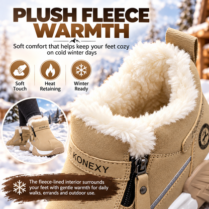 👟Warm Fleece Winter Snow Boots with Side Zip | Anti-Slip Outdoor Ankle Shoes